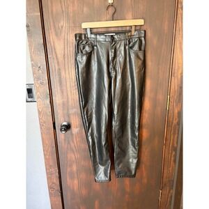 Abercrombie & Fitch Black Vegan Leather High Rise Skinny Pants Womens 31 12